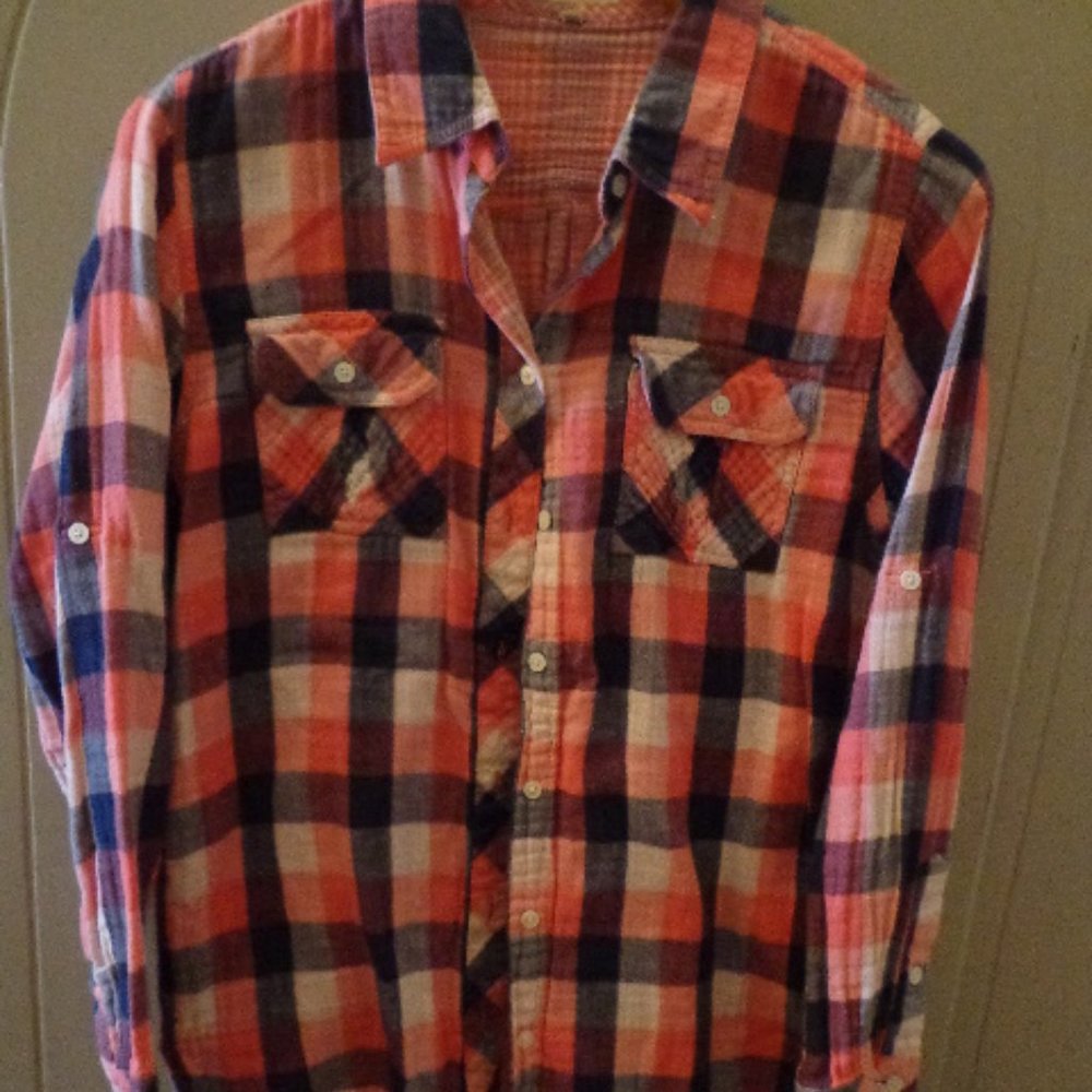 nuco Button Down Shirt S Lined Check Button-Tab